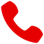 A solid red phone icon