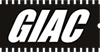 Black rectangle logo with the word "GIAC" in bold, white, italic capital letters centered. The rectangle is bordered by a pattern resembling the pins of a computer chip.