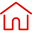 Red outline of a house
