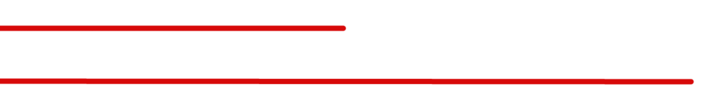 two red parallel lines with the top line shorter than the bottom