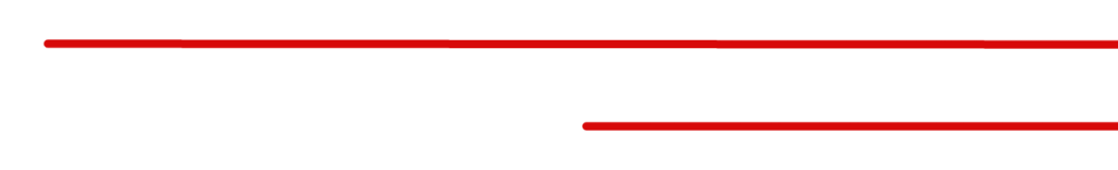 two red parallel lines with the bottom line shorter than the top